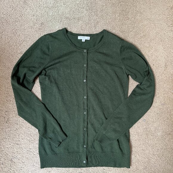 Downeast Outfitters Olive Green Button-Front Cardigan | Size M - Picture 1 of 3